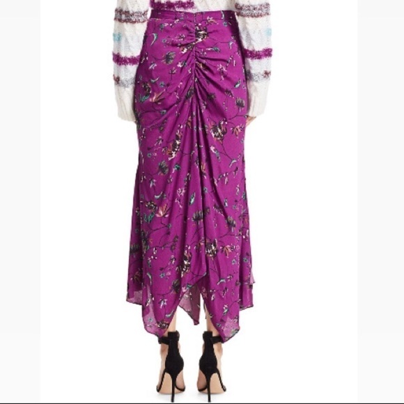Tanya Taylor Vines Requel Silk Skirt in purple size 4 - Picture 4 of 5